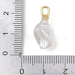 Brass & ABS Plastic Pearl Pendants&nbsp;PL-CBAEB37-01B-G