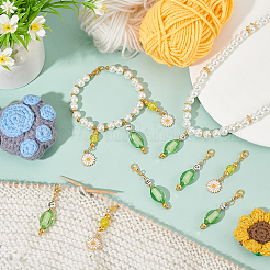 Daisy & Oval Pendant Stitch Markers&nbsp;HJEW-AB00458