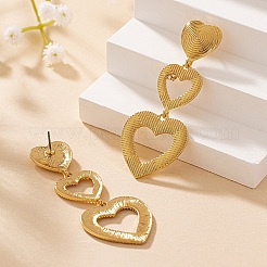 Heart Zinc Alloy Dangle Stud Earrings&nbsp;FS-WG20C8F-01