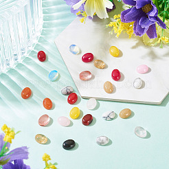 26Pcs 13 Styles Cherry Quartz Glass & Opalite & Synthetic Howlite & Natural White Jade & Rose Quartz & Jade & Howlite & Agate Cabochons&nbsp;G-TA0003-28A