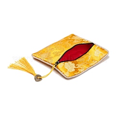 Chinese Brocade Tassel Zipper Jewelry Bag Gift Pouch&nbsp;ABAG-F005-02