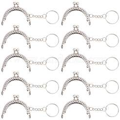 10Pcs Iron Bag Kiss Lock Frames with Key Rings&nbsp;KEYC-BBC0001-25P