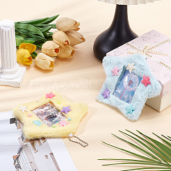 2Pcs 2 Colors Star Resin Plush Card ID Holders&nbsp;AJEW-SC0004-23