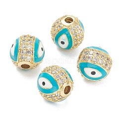 Brass Micro Pave Cubic Zirconia Beads&nbsp;ZIRC-A019-16G-B03