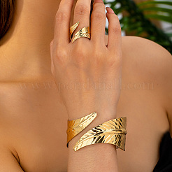 Leaf Alloy Cuff Bangle & Cuff Ring Sets&nbsp;FS-WG9A994-01