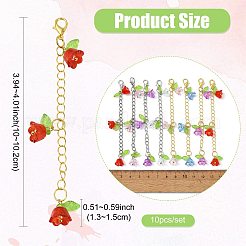 10Pcs 5 Colors Flower Acrylic Pendant Decorations&nbsp;HJEW-FS00087