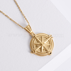 Vintage Stainless Steel Compass Pendant Necklaces for Men&nbsp;MA3570