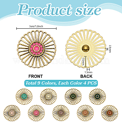 36Pcs 9 Colors Alloy Enamel Flower Chandelier Component Links&nbsp;FIND-PH0059-71