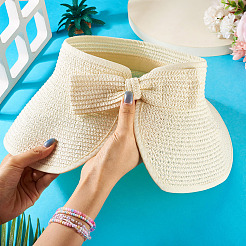 1Pc Women Straw Floppy Wide Brim Sun Hat&nbsp;AJEW-TA0002-59C