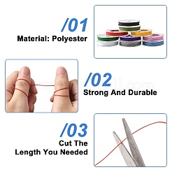 10 Rolls 10 Colors Nylon Braided Cord&nbsp;NWIR-FS0001-03