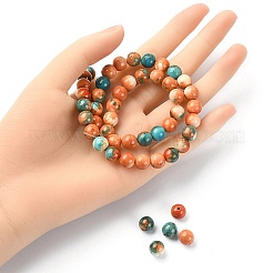 Synthetic Ocean White Jade Round Beads Strands&nbsp;G-YW0001-42C