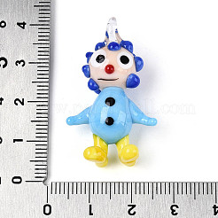 Handmade Lampwork Clown Figurine Pendants&nbsp;LAMP-T025-09M