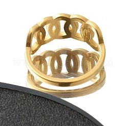 Hollow Ring 304 Stainless Steel Finger Ring for Women&nbsp;RJEW-L126-18B-G