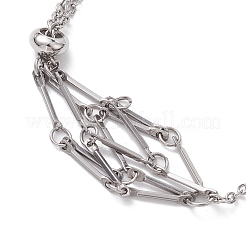 Tarnish Resistant Adjustable Braided 201 Stainless Steel Macrame Pouch Cable Chain Slider Bracelet Making&nbsp;BJEW-JB10284-02