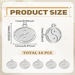 16Pcs 304 Stainless Steel Charms&nbsp;STAS-LP0003-22