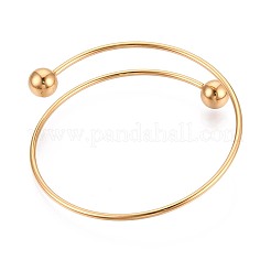 Adjustable Ion Plating(IP) 304 Stainless Steel Wire Cuff Bangle Making&nbsp;MAK-WH20002-01A-G