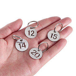 10Pcs 304 Stainless Steel Pendants & Kaychain Clasp&nbsp;STAS-SC0021-27B