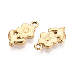 304 Stainless Steel Flower Pendants&nbsp;STAS-T069-30G