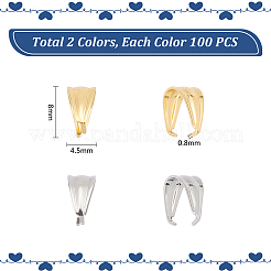 200Pcs 2 Colors 201 Stainless Steel Snap on Bails&nbsp;STAS-UN0054-92