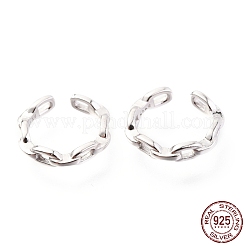 Anti-Tarnish Rhodium Plated 925 Sterling Silver Cuff Earrings&nbsp;EJEW-H124-05P