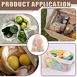 Cotton Mesh Drawstring Bags&nbsp;ABAG-WH0063-133A