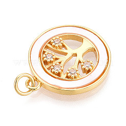 Brass Micro Pave Clear Cubic Zirconia Pendants&nbsp;KK-N268-76G