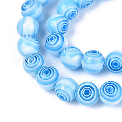 Handmade Millefiori Glass Round Beads Strands&nbsp;LK-R004-93B