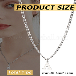 1Pc 304 Stainless Steel Letter Pendant Necklaces&nbsp;NJEW-LP0001-33A-P