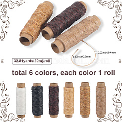 6 Rolls 6 Colors Flat Waxed Polyester Cord&nbsp;YC-CY0001-01