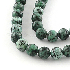 Dyed Natural Sesame Jasper Round Beads Strands&nbsp;G-R342-8mm-13