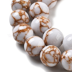 Synthetic Gold Line Turquoise Beads Strands&nbsp;G-A255-A03-01C