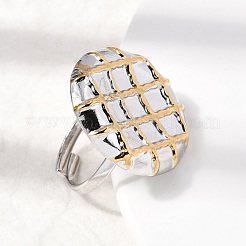 304 Stainless Steel Cuff Open Rings for Women&nbsp;RJEW-A093-02PG