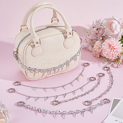 6Pcs 3 Styles Aluminum Cable Chain Boot Strap Chains&nbsp;HJEW-PH02514