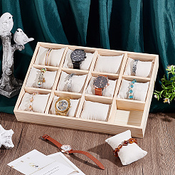 12 Grids Wooden Bracelet Organizer Display Trays&nbsp;BDIS-WH0006-010