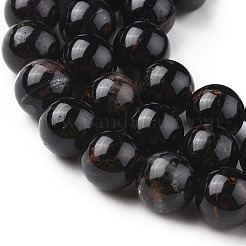 Natural Black Tourmaline Beads Strands&nbsp;X-G-F666-05-8mm