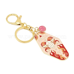 12Pcs Twelve Constellations Rack Plating Alloy Enamel Big Pendant Keychains&nbsp;KEYC-JKC01419
