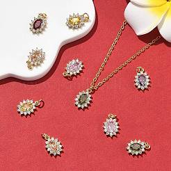 SHEGRACE Brass Micro Pave Cubic Zirconia Pendants&nbsp;XGRQ2O909-446G
