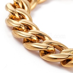 PVD Vacuum Plating 304 Stainless Steel Curb Chain Bracelets&nbsp;BJEW-I295-01G