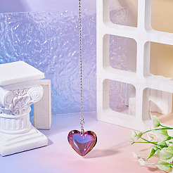 Heart Electroplated Glass Charms Ceiling Fan Pull Chain Extenders&nbsp;HJEW-TAC0172