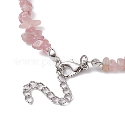Natural Rose Quartz Chip Beaded Necklace&nbsp;NJEW-JN04615-13