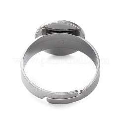 Non-Tarnish Adjustable 304 Stainless Steel Finger Rings Components&nbsp;STAS-F149-21P-D