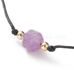 Faceted Natural Dyed Amethyst Pendant Necklaces&nbsp;NJEW-JN03230-03