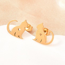 4 Pairs 304 Stainless Steel Stud Earrings&nbsp;EJEW-G469-02G-01