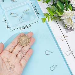 16Pcs 2 Colors Brass Micro Pave Clear Cubic Zirconia Earring Hooks&nbsp;KK-BBC0008-07