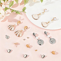 48Pcs 2 Styles Stainless Steel Stud Earring Findings&nbsp;STAS-BBC0010-23B