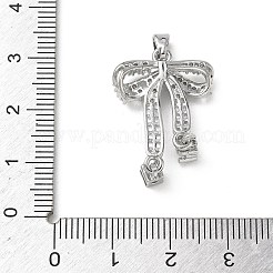 Brass Micro Pave Clear Cubic Zirconia Pendants&nbsp;KK-A299-12P