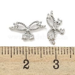 Brass Pave Clear Cubic Zirconia Connector Charms&nbsp;KK-Q820-41P