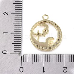 Brass Micro Pave Clear Cubic Zirconia Pendants&nbsp;LS-FIND-B077-02G-03
