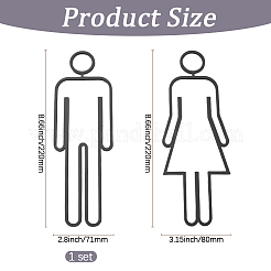 Acrylic Adhesive Backed Men's and Women's Restroom Signs&nbsp;AJEW-WH20054-401C