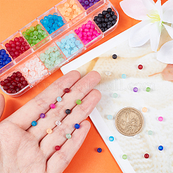 480pcs 12 Colors Transparent Frosted Glass Beads Strands&nbsp;GLAA-PH0002-44